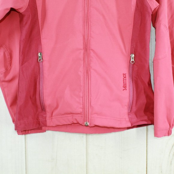 Marmot Pink Nylon Full Zip Lightweight Rain Jacket Size S P - Picture 3 of 10